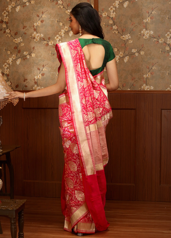 Rani Pink Pure Uppada Silk Saree With Blouse Piece - Indian Silk House Agencies