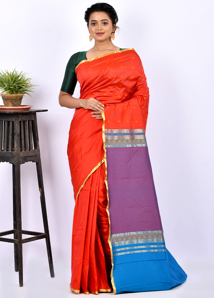 Red Kanjivaram Saree With Blouse Piece - Indian Silk House Agencies