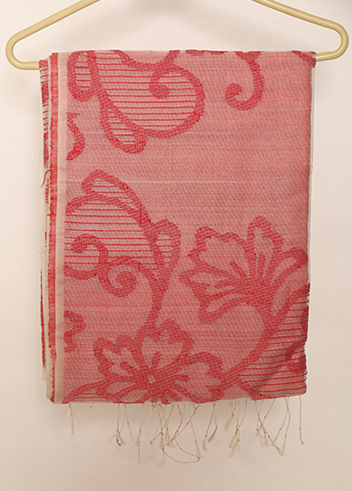 White And Red Pure Matka Silk Saree With Blouse Piece - Indian Silk House Agencies