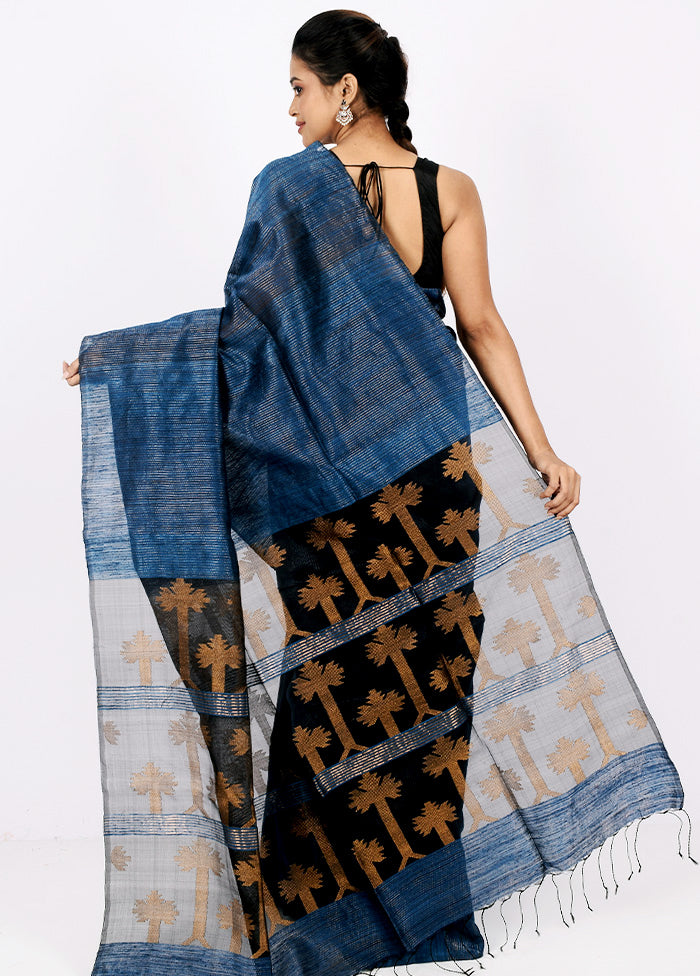 Teal Blue Pure Matka Silk Saree With Blouse Piece - Indian Silk House Agencies