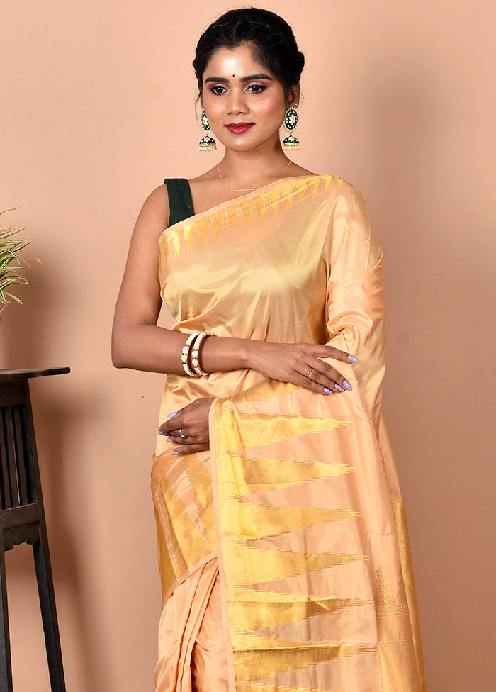 Yellow Pure Kanjivaram Silk Saree With Blouse Piece - Indian Silk House Agencies