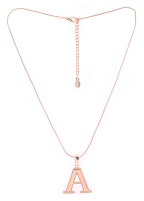 Rose Gold Plated Attractive A Designer Pendant - Indian Silk House Agencies