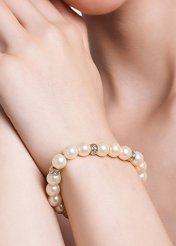 Gold Plated Graceful Pearl Bracelet - Indian Silk House Agencies
