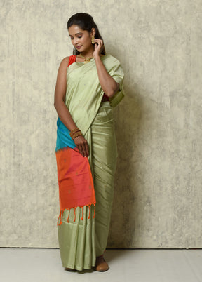 Green Pure Arni Silk Saree With Blouse Piece - Indian Silk House Agencies