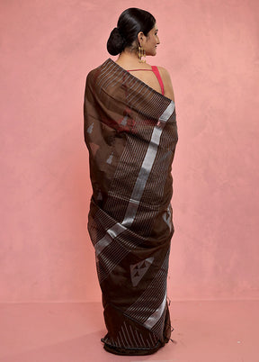 Brown Matka Silk Saree With Blouse Piece - Indian Silk House Agencies