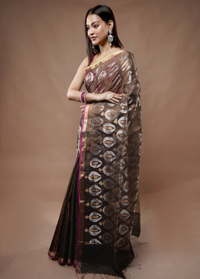 Black Matka Pure Silk Saree With Blouse Piece