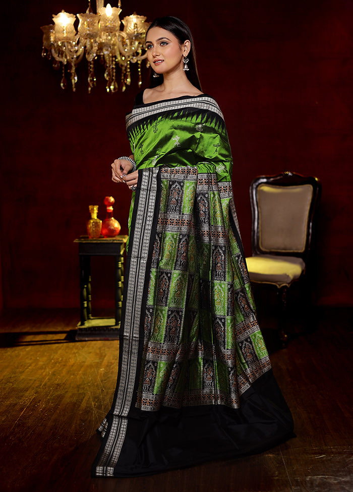 Green Pure Ikkat Cotton Saree With Blouse Piece - Indian Silk House Agencies