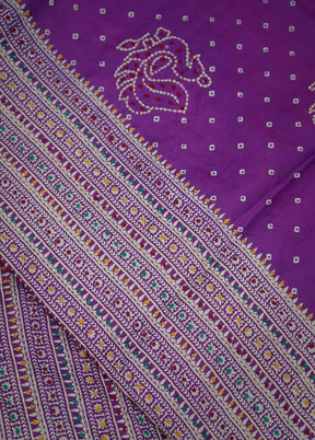 Purple Pure Bishnupuri Stiched Saree With Blouse Piece
