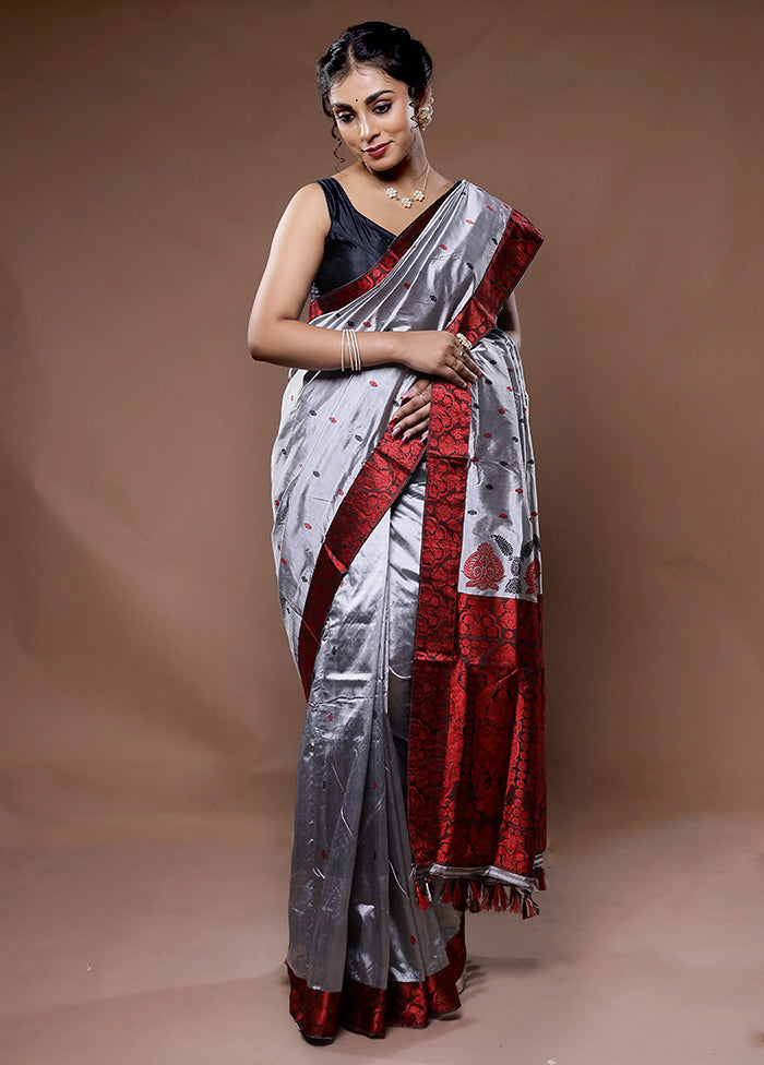 Black Assam Pure Silk Saree With Blouse Piece