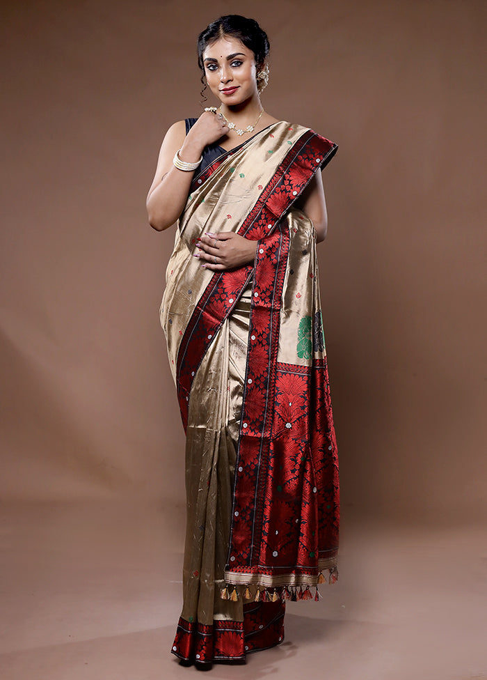 Red Assam Pure Silk Saree With Blouse Piece