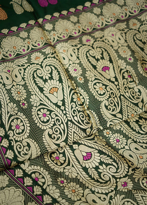 Green Assam Pure Silk Saree With Blouse Piece