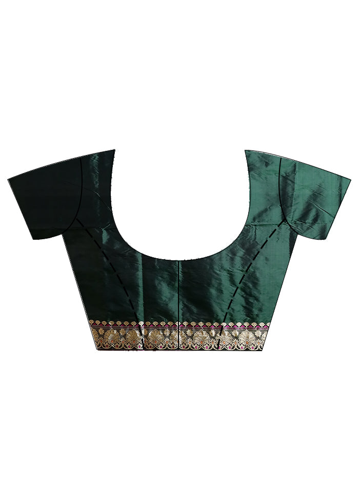 Green Assam Pure Silk Saree With Blouse Piece