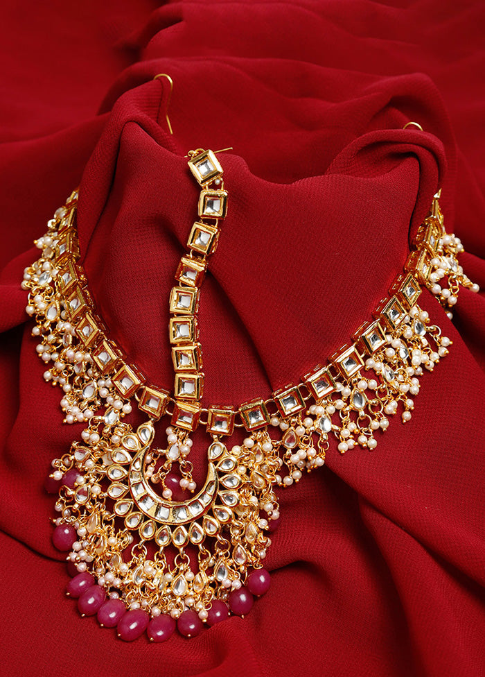 Gold Plated Kundan Mathapatti Head Jewellery - Indian Silk House Agencies