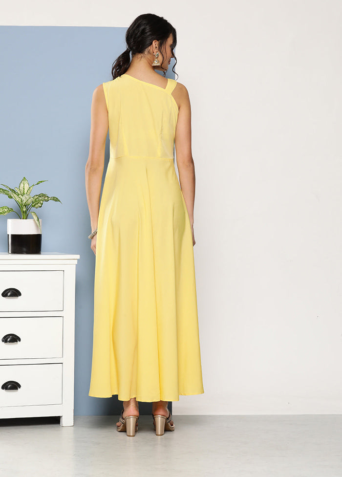 Yellow Readymade Silk Indian Dress - Indian Silk House Agencies