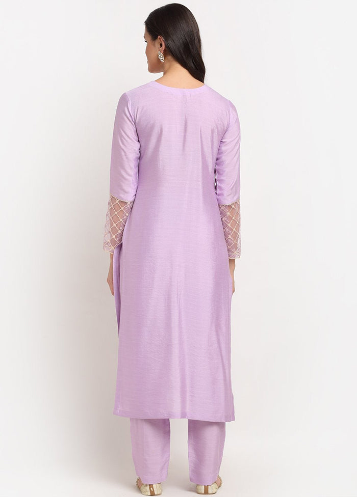 2 Pc Purple Straight Cotton Kurti Set VDANO001280763 - Indian Silk House Agencies