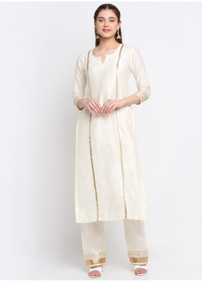2 Pc Off White Readymade Cotton Kurti Set VDANO2903256 - Indian Silk House Agencies