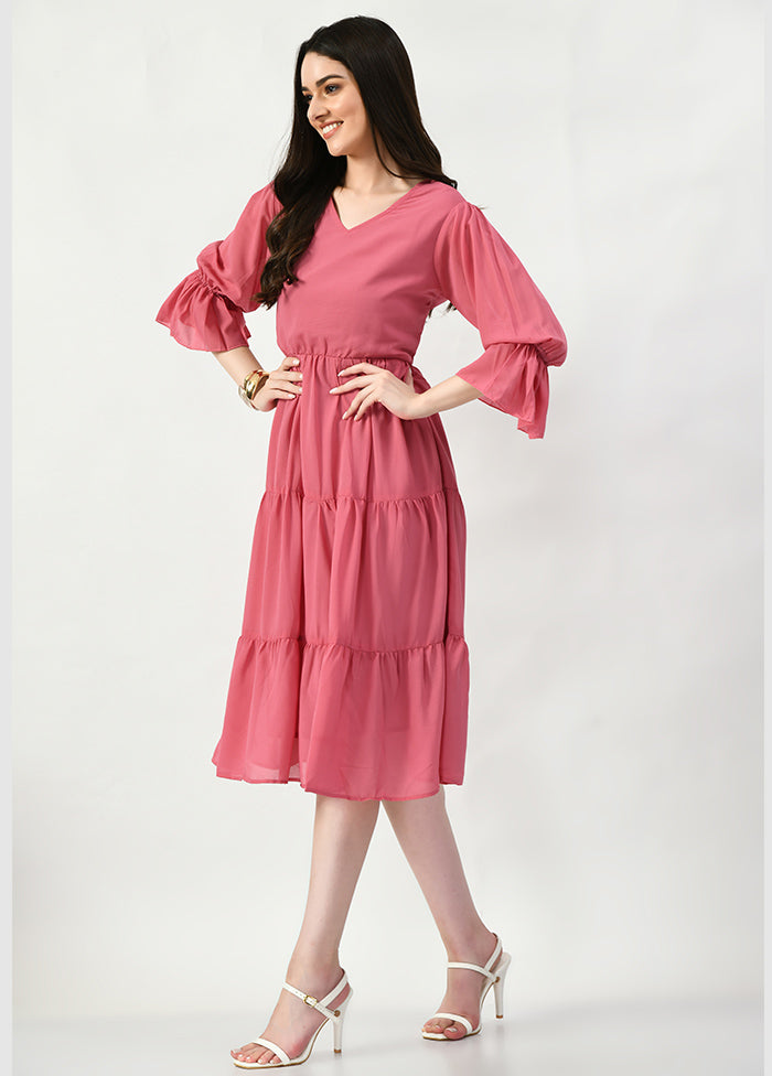 Pink Polyester Dress VDASD20062027 - Indian Silk House Agencies