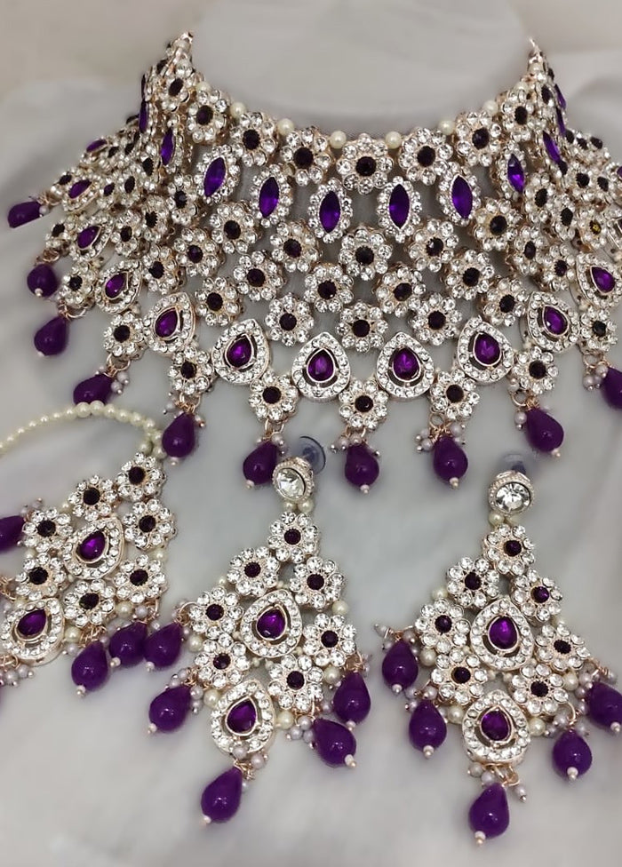 Purple Alloy Jewellery Set - Main Image