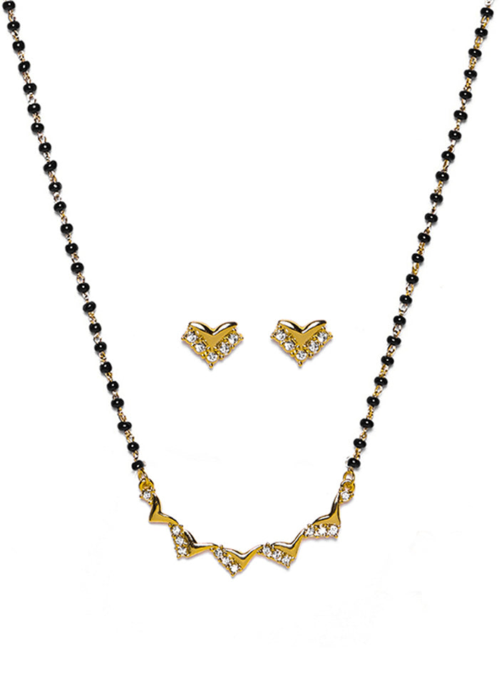 Gold Plated Winding Shaped Mangalsutra Necklace Set - Indian Silk House Agencies
