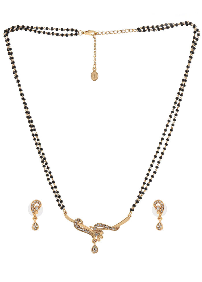 Gold Plated Twine Braid Mangalsutra Necklace Set - Indian Silk House Agencies