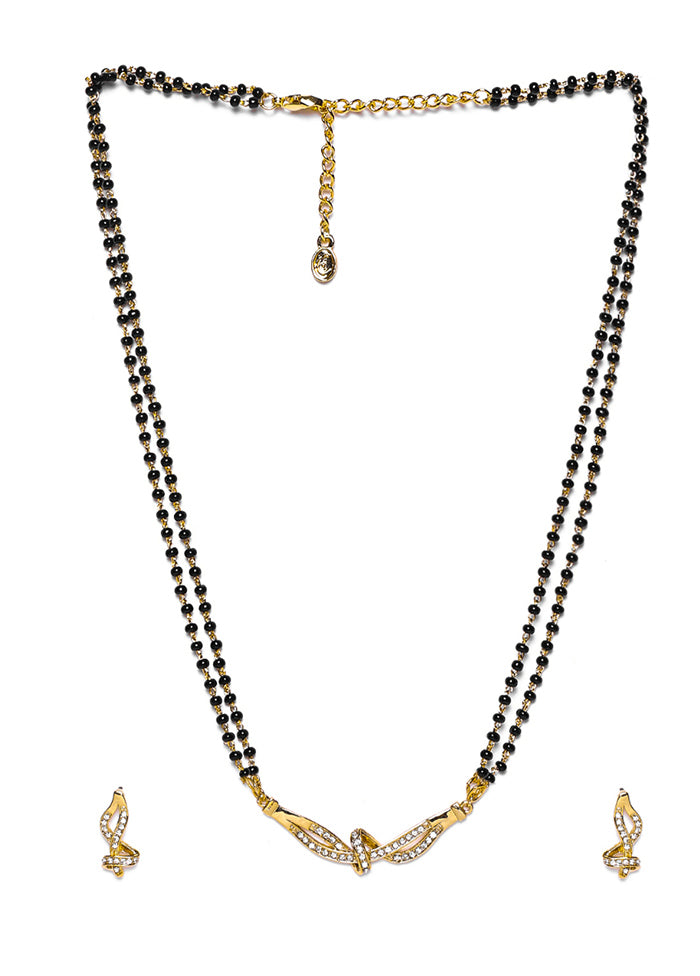 Gold Plated Distinctive Mangalsutra Necklace Set - Indian Silk House Agencies