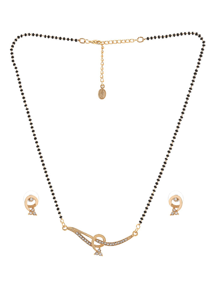 Gold Plated Wrapped Mangalsutra Necklace Set - Indian Silk House Agencies