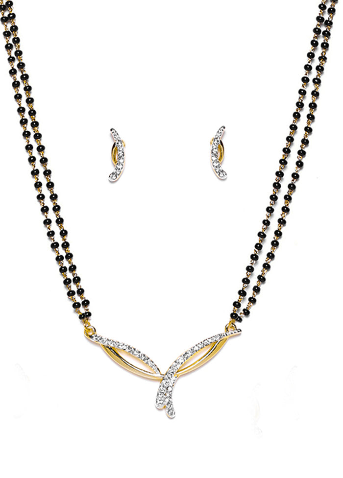 Gold Plated Classic Styled Mangalsutra Necklace Set - Indian Silk House Agencies
