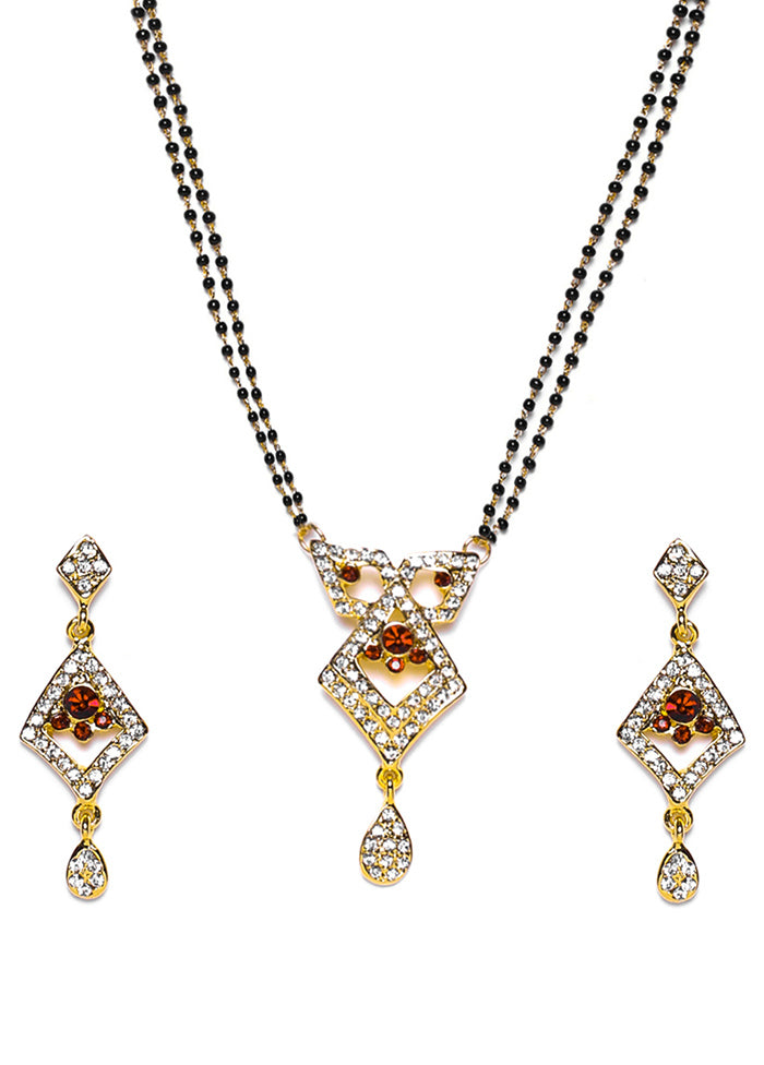 Gold Plated Exquisite Designer Mangalsutra Necklace Set - Indian Silk House Agencies