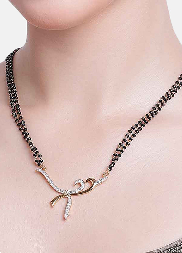 Gold And Rhodium Plated Sterling Mangalsutra Necklace - Indian Silk House Agencies