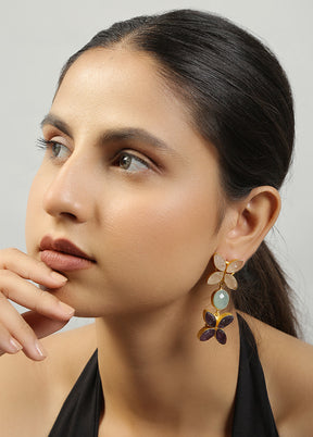Pink Semiprecious Rose Quartz Earrings - Indian Silk House Agencies