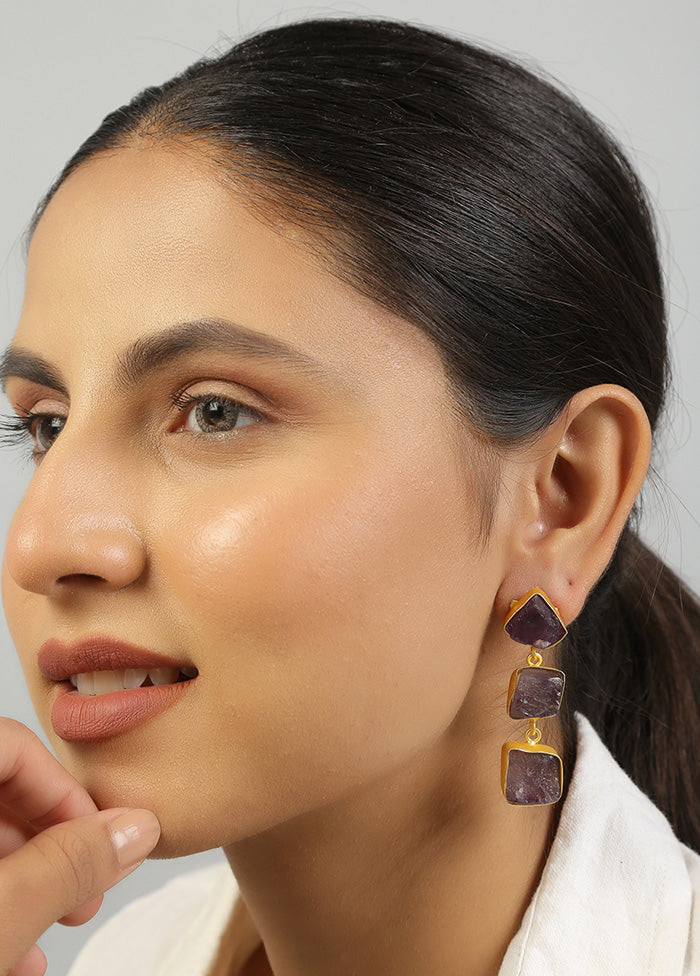 Purple Druzy Amethyst Earrings - Indian Silk House Agencies