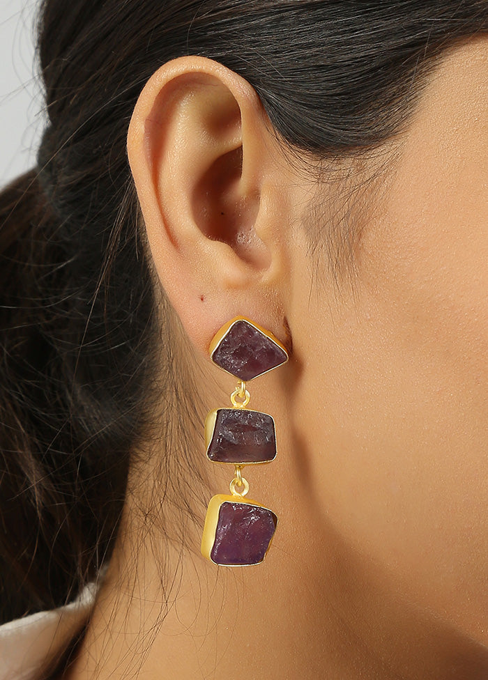 Purple Druzy Amethyst Earrings - Indian Silk House Agencies