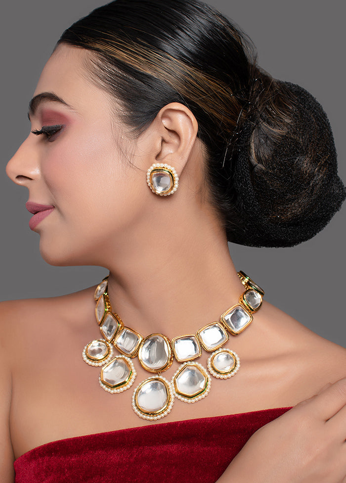 Handcrafted Kundan Necklace With Earrings - Indian Silk House Agencies