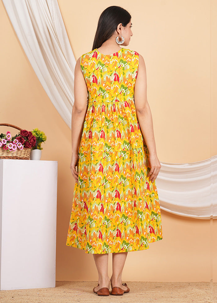 Yellow Readymade Rayon Indian Dress - Indian Silk House Agencies
