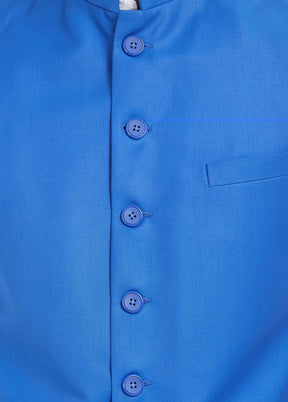 Blue Dupion Silk Waistcoat