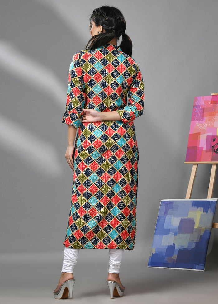 Multicolor Readymade Rayon Kurti