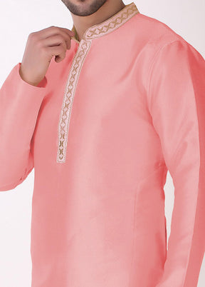 2 Pc Pink Silk Kurta Pajama Set VDKSH19062127 - Indian Silk House Agencies
