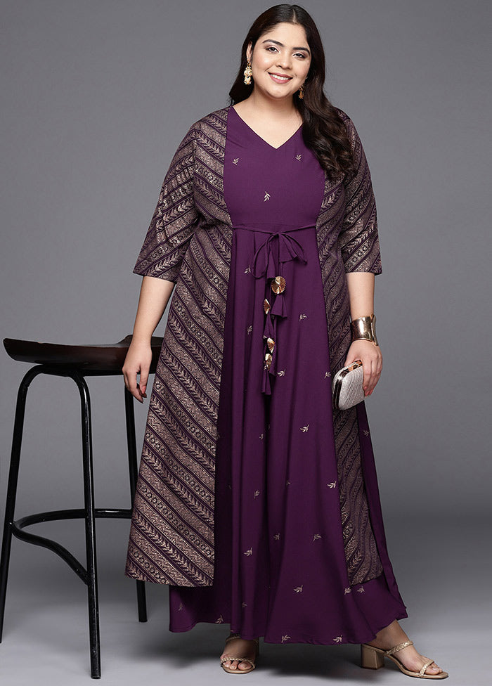 Burgandy Polyester Indian Dress VDKSH01082057 - Indian Silk House Agencies