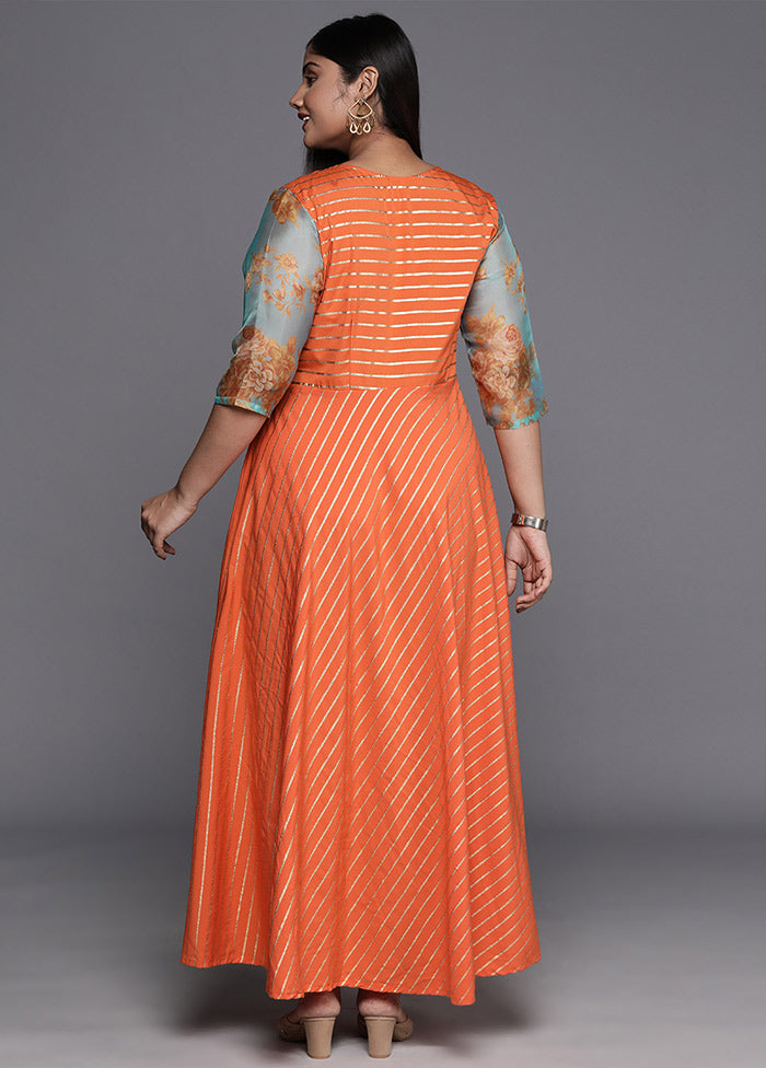 Orange Polyester Indian Dress VDKSH01082059 - Indian Silk House Agencies