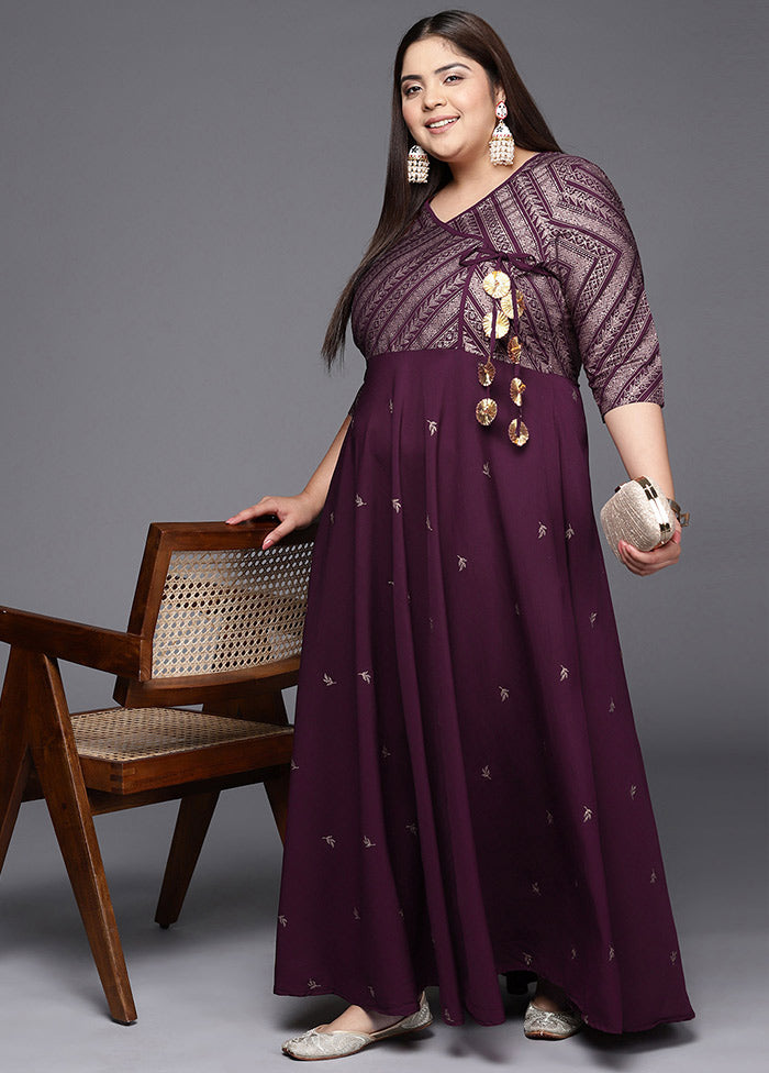 Burgandy Polyester Indian Dress VDKSH01082062 - Indian Silk House Agencies
