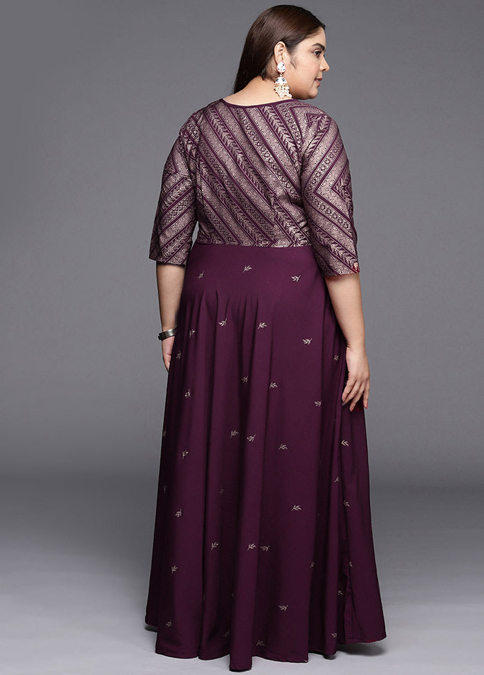 Burgandy Polyester Indian Dress VDKSH01082062 - Indian Silk House Agencies