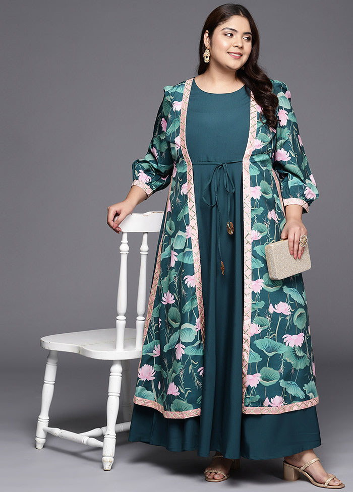 Green Polyester Indian Dress VDKSH01082063 - Indian Silk House Agencies
