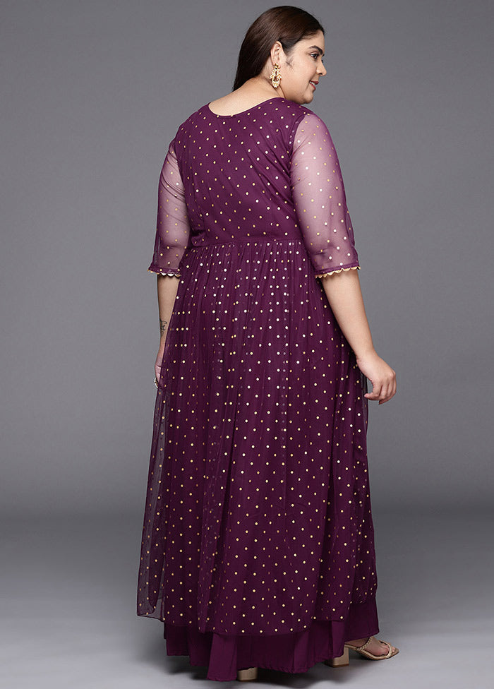Burgandy Polyester Indian Dress VDKSH01082065 - Indian Silk House Agencies