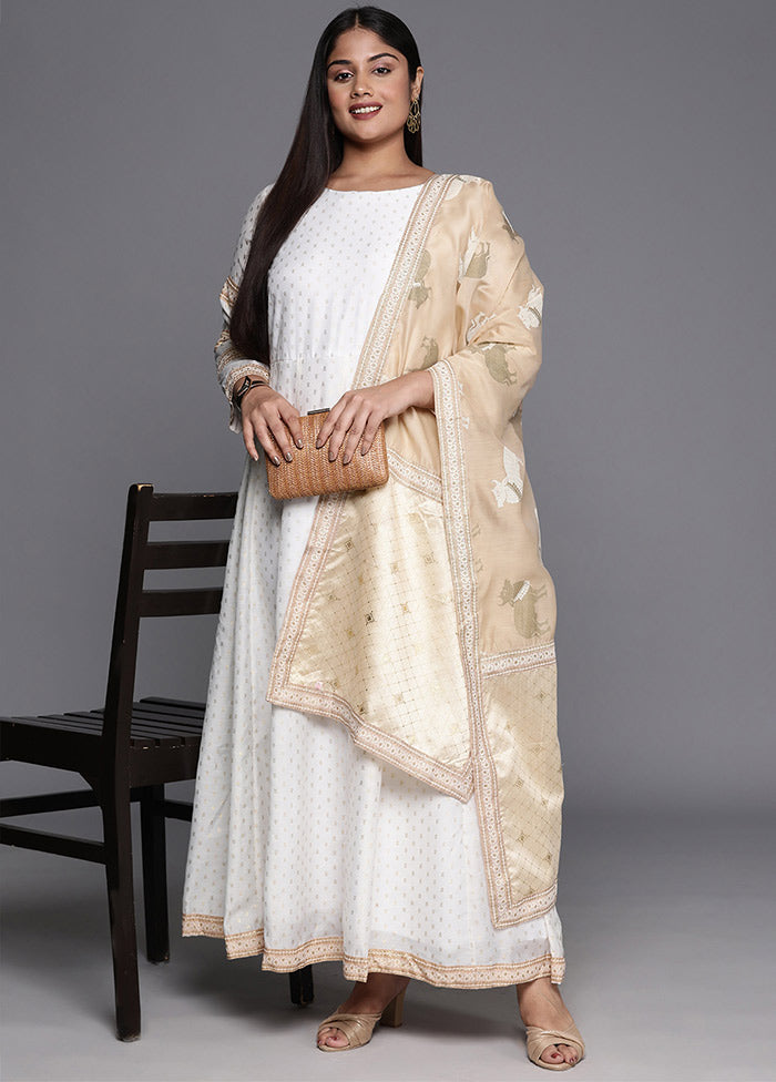 2 Pc Off White Polyester Dress With Dupatta VDKSH01082067 - Indian Silk House Agencies