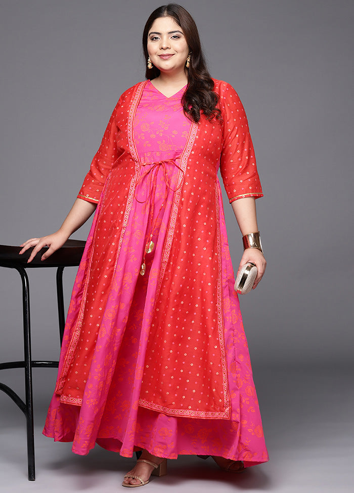 Pink Readymade Polyester Indian Dress VDKSH14082091 - Indian Silk House Agencies