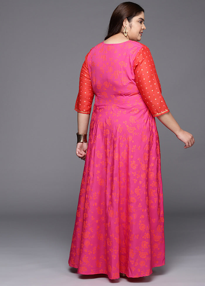Pink Readymade Polyester Indian Dress VDKSH14082091 - Indian Silk House Agencies