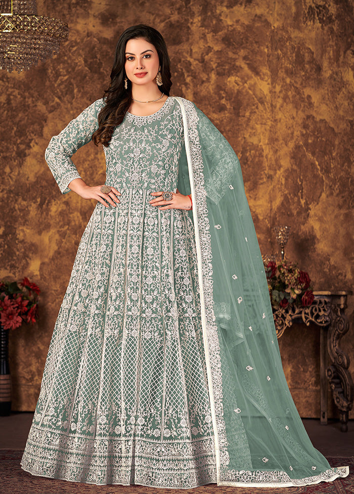 Net Gown With Dupatta Style Net Dupatta Draping Style On Lehenga