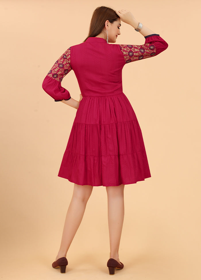 Pink Readymade Viscose Dress - Indian Silk House Agencies