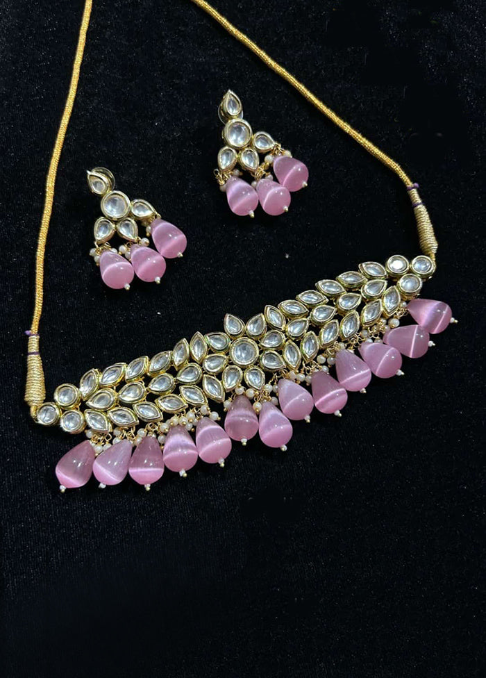 Lavender Kundan Antique Necklace Set
