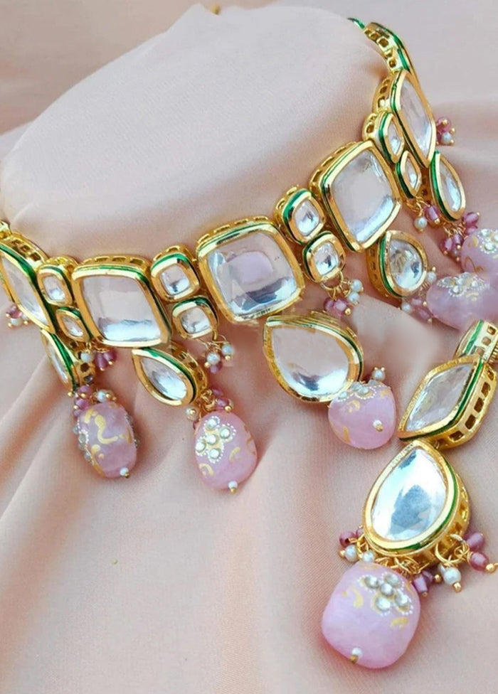 Pink Kundan Jewellery Set - Indian Silk House Agencies